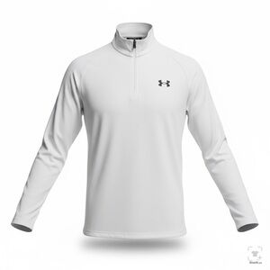Under Armour Men's White  1/4 Zip Long Sleeve Pullover